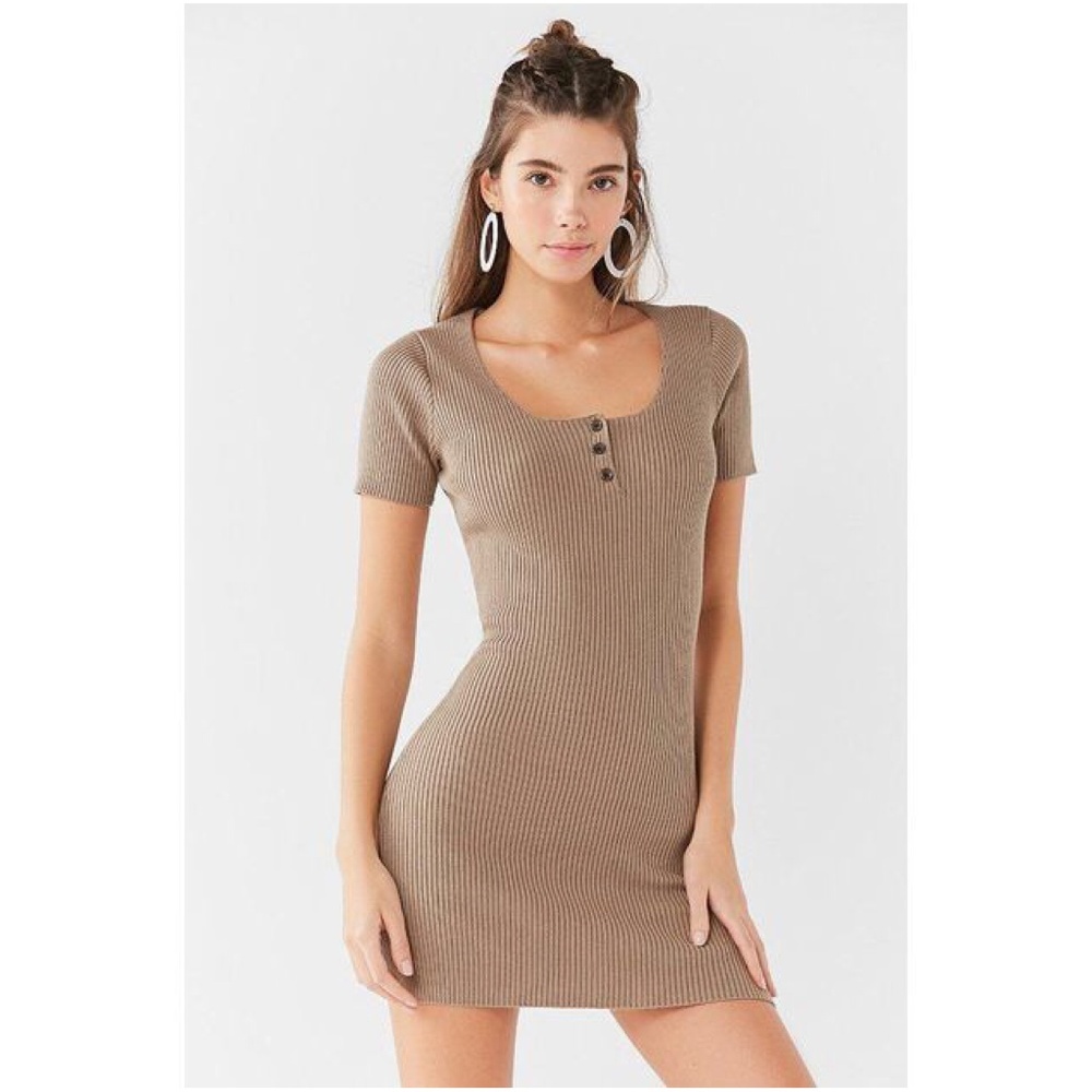 UO Lily Button Down Bodycon Mini Dress - Picture 1 of 6